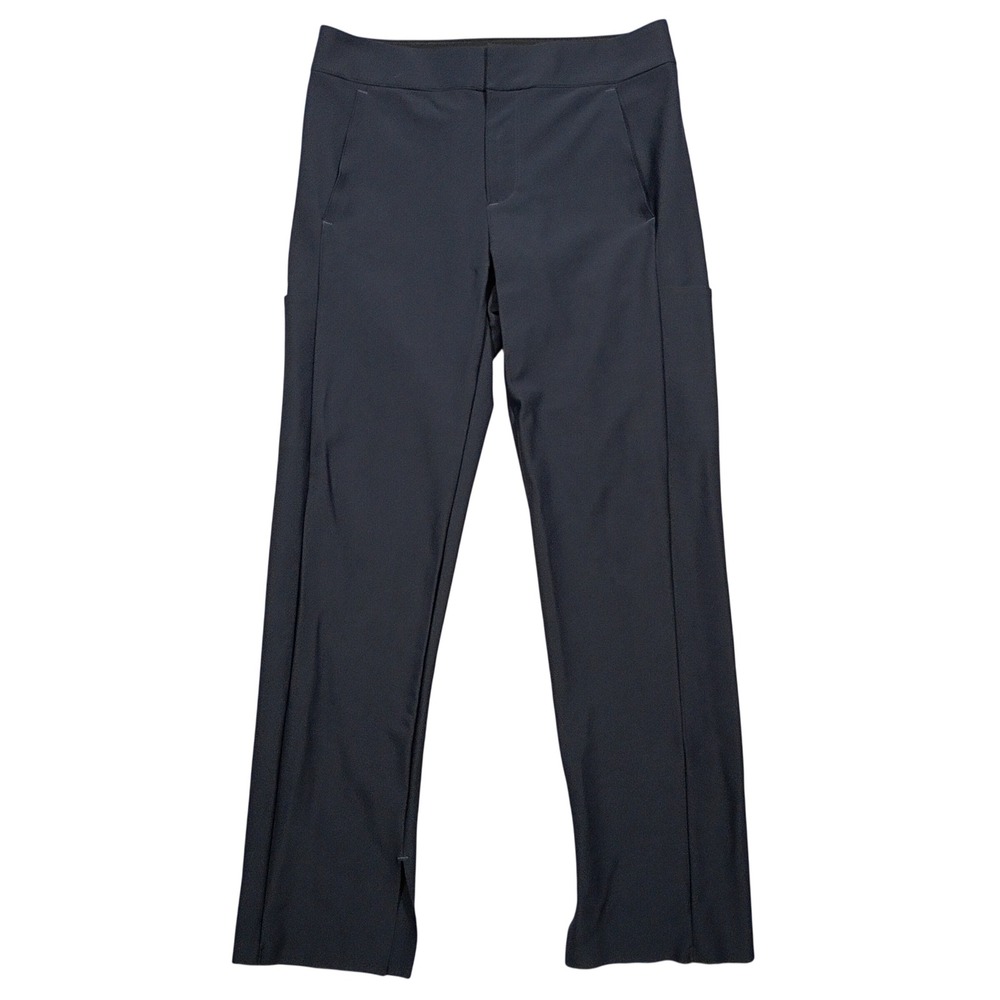 Athleta Stellar Crop Trouser Women 8T Tall Straight Leg Black Activewear Pants